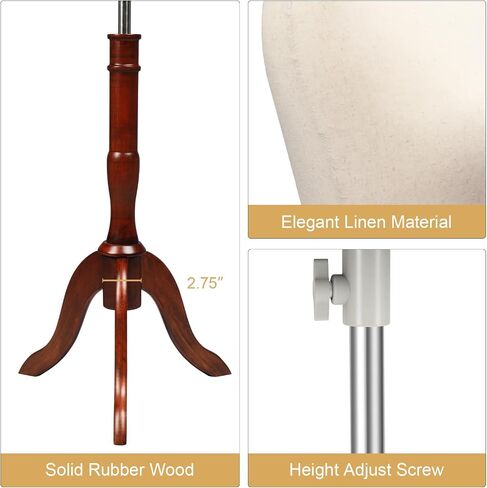 Bonnlo Upgraded Female Dress Form, Mannequin Torse Body with Adjustable Rubber Wood Stand for Dress Jewelry Display (White, 2-4) in Kuwait