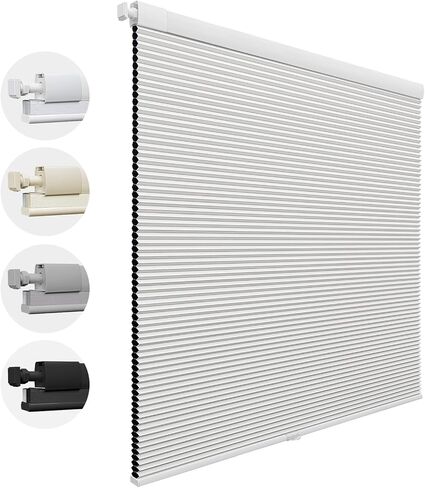 لا توجد ظلال خلوية لاسلكية متطابقة الألوان ولا توجد أدوات، ستائر خلوية، ستائر وظلال بتصميم قرص العسل لمكتب غرفة النوافذ (أبيض معتم، 34 بوصة عرض × 48 بوصة ارتفاع) in Kuwait