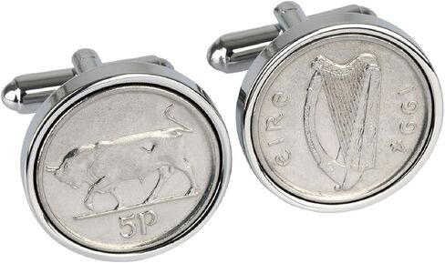 أزرار أكمام مطلية بالروديوم 1994 أيرلندي 5p عيد ميلاد أصلي أيرلندا أزرار أكمام عملة in Kuwait