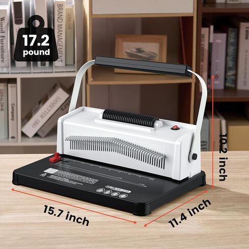 Spiral Coil Binding Machine, Homeschool Manual 46 Hole Puncher Spiral Binder with Electric Coil Inserter, Professional & Customizable Binding for Book Press, Paper, Binder Book, Notebook, White in Saudi Arabia