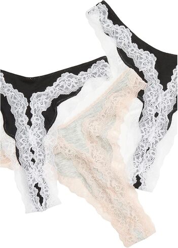 Honeydew Intiments Elle Thong 3-Pack أسود/رمادي منقط/أسود LG in Kuwait