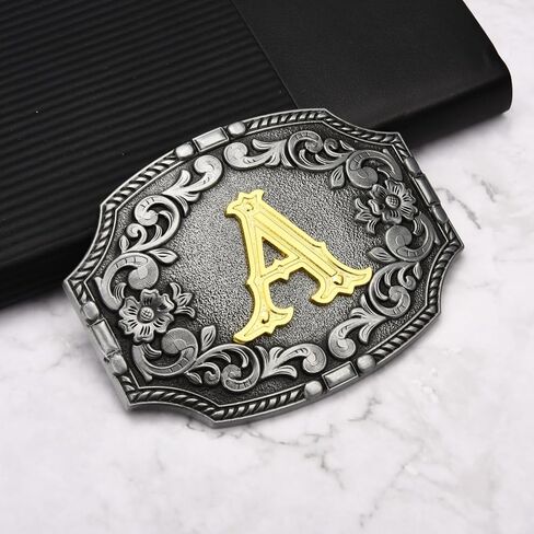 مشبك حزام الحروف الأولية الغربية ABCDEFG إلى Z فضي كاوبوي روديو حزام مشبك للرجال والنساء رعاة البقر وراعية البقر in Kuwait