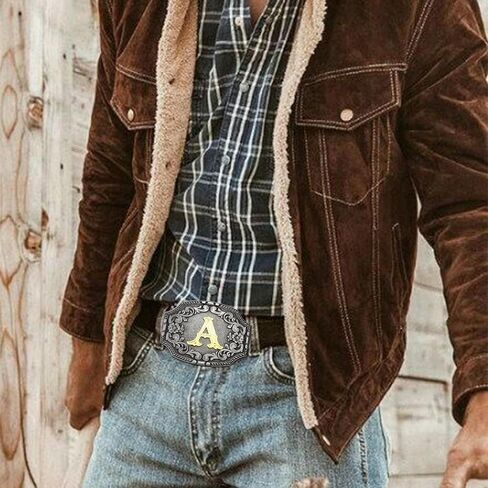 مشبك حزام الحروف الأولية الغربية ABCDEFG إلى Z فضي كاوبوي روديو حزام مشبك للرجال والنساء رعاة البقر وراعية البقر in Kuwait