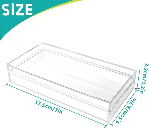 2 PCS Clear Acrylic Cash Box, Acrylic Money Storage Box Holder Organizer for Cash, Cash Organizer, Single Row Currency Cash Tray Storage Box Holder Organizer for Money in Saudi Arabia