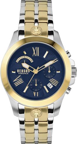Versus Versace Mens Chrono Lion Chronograph Fashion Watch Box Set. Adjustable Bracelet Enamel Dial. Includes Interchangeable Genuine Leather Strap in Saudi Arabia