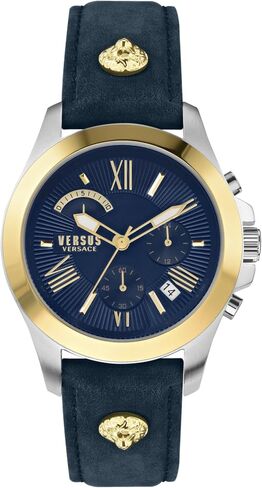 Versus Versace Mens Chrono Lion Chronograph Fashion Watch Box Set. Adjustable Bracelet Enamel Dial. Includes Interchangeable Genuine Leather Strap in Saudi Arabia