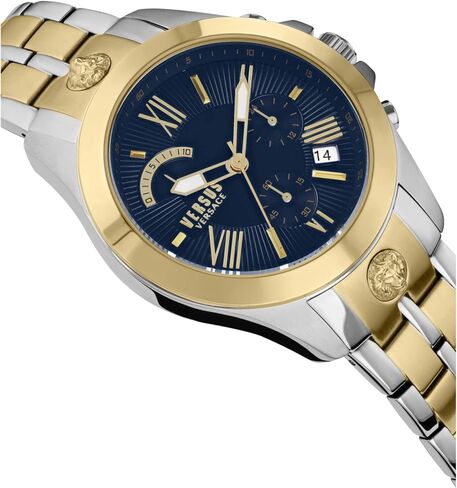 Versus Versace Mens Chrono Lion Chronograph Fashion Watch Box Set. Adjustable Bracelet Enamel Dial. Includes Interchangeable Genuine Leather Strap in Saudi Arabia