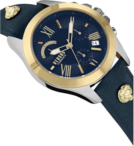 Versus Versace Mens Chrono Lion Chronograph Fashion Watch Box Set. Adjustable Bracelet Enamel Dial. Includes Interchangeable Genuine Leather Strap in Saudi Arabia