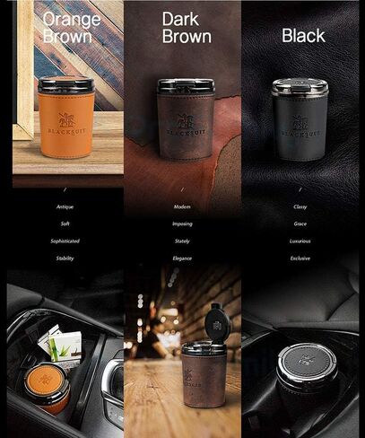 منفضة سجائر داخلية من الجلد الفاخر قابلة للفصل للاستخدام في السيارة أو في الهواء الطلق in Kuwait