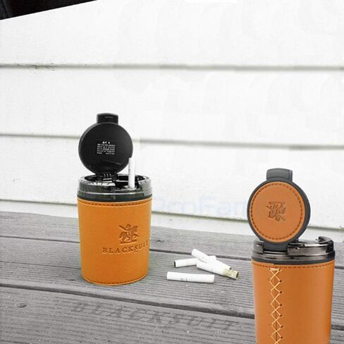 منفضة سجائر داخلية من الجلد الفاخر قابلة للفصل للاستخدام في السيارة أو في الهواء الطلق in Kuwait