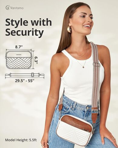 Vantamo Shoulder Bag for Women - Faux Leather Crossbody Bag with Anti Theft RFID Protection & Adjustable Strap. in Saudi Arabia