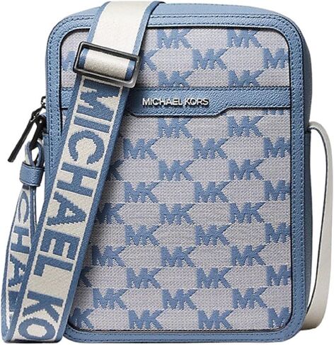 Michael Kors Cooper Logo Jacquard Flight Bag (Denim Blue) in Saudi Arabia