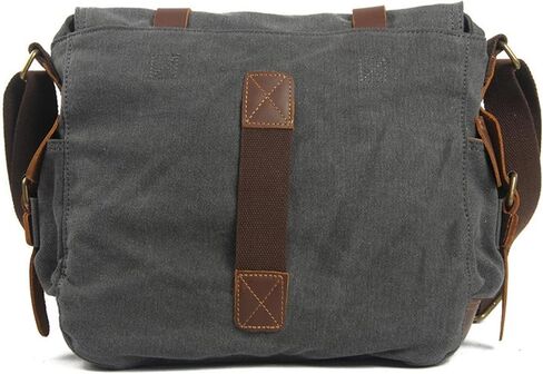 Canvas Messenger Bag, Vintage Genuine Leather Shoulder Bag, Briefcase Crossbody Satchel Purse Laptop Bag Medium in Saudi Arabia