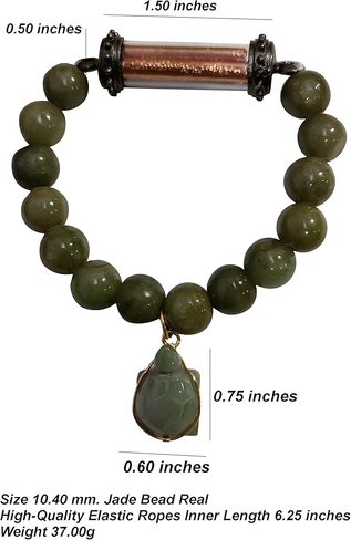 سوار من الأحجار الكريمة الطبيعية الخضراء من اليشم، نادر مقدس تاكروت يانترا، 5 صفوف، مجوهرات فرا نات القوية تجلب المال. in Kuwait