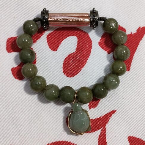 سوار من الأحجار الكريمة الطبيعية الخضراء من اليشم، نادر مقدس تاكروت يانترا، 5 صفوف، مجوهرات فرا نات القوية تجلب المال. in Kuwait