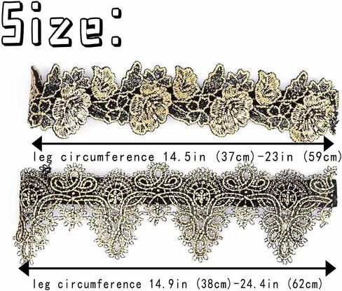 مجموعة رباط دانتيل مثيرة من فورميري، رباط حفلات أسود للنساء، خاتم ساق كروشيه ذهبي لحفلات الزفاف للعروس ووصيفات العروس (قطعتان)... in Kuwait