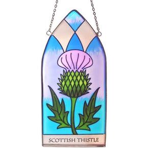 Scottish Thistle Gothic Stained GlassPanel