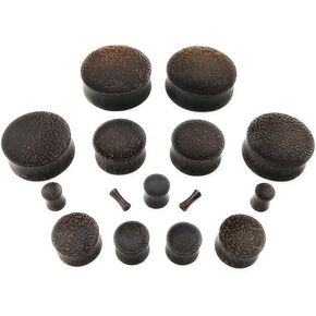 Pair (2PCS) CONCAVE PALM WOOD PLUGS Double Flare Gauges Organic Ear Tunnels 9325