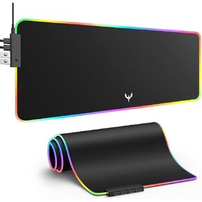لوحة ماوس ألعاب BladeHawks RGB مع محور USB 4 منافذ، 14 وضع إضاءة، قاعدة مطاطية كبيرة الحجم مضادة للانزلاق، حصيرة ماوس مطلية مقاومة للماء للكمبيوتر المحمول المكتبي، ألعاب الكمبيوتر الشخصي، المكتب in Saudi Arabia