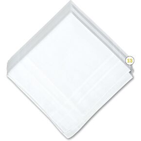 Brooks Brothers Men's 18" Inch Bakers Dozen Set of 13 Cotton Handkerchief Pocket Squares, White (One Size)