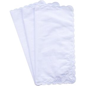Ladies Womes White Embroidery Cotton Handkerchiefs Wedding Hankies