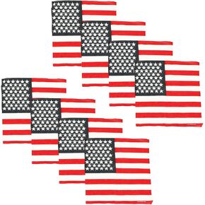 Motique Accessories USA Stars and Stripes Bandana - Patriotic American Flag Bandana - 21 Inches (One Size Fits Most)