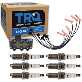 TRQ Ignition Coils & Spark Plugs Set Compatible with 97-00 Ford Explorer Mercury Mountaineer