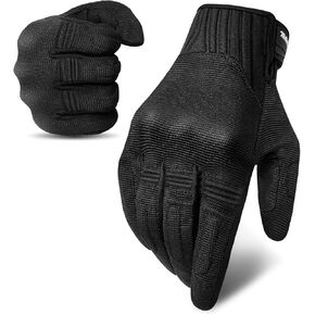 RIGWARL Motorcycle Gloves for Men Women, Touchscreen Riding Motorcycle Gloves with TPR Palm Pad, Summer Hard Knuckles Cycling Gloves for Mountain Bike(Black, XXL)