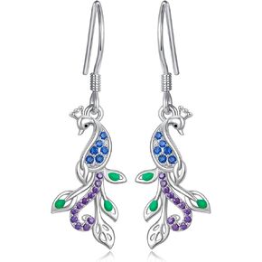 Alphm 925 Sterling Silver Goat/Elephant/Peacock/Owl/Dragonfly/Turtle Earrings for Women Cute Animal Earrings Jewelry for Daughter Sister