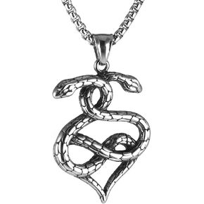 HZMAN Stainless Steel Awl Spike Necklace for Men Women Boys Retro Gothic Punk Snake Taper Pendant Birthday Party Jewelry Gift in Kuwait