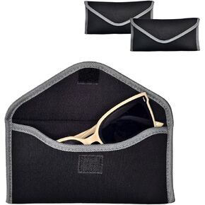 2 Pack Sunglasses Case Soft Fabric Glasses Pouch Case Soft Eyeglass Case For Women Men Storage Comestic Bag