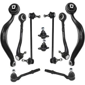 10pcs/set Front Lower Forward & Rearward Control Arm with Sway w/Bar Links,Ball Joint,Outer Tie Rod Ends,Compatible with BMW E53 series- X5 2000-2006