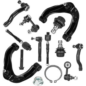 Front Upper Control Arms w/Ball Joints Sway Bar End Links Tie Rod End Links Suspension Kit for 2005-2012 Nissan Pathfinder, 2005-2015 Nissan Xterra, 2005-2019 Nissan Frontier (10PCs)