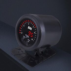 Fuel Pressure Gauge 2‑1/16in 52mm Ultraslim 15PSI Red LED DC12V-24V with Alarm and Electronic Sensor for Car & Truck