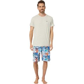 Tommy Bahama Woven Jam PJ Set Tropical Patchwork MD