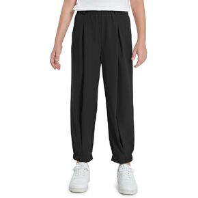 Haloumoning Girls High Waisted Pants Casual Loose Joggers Lounge Trousers with Pockets