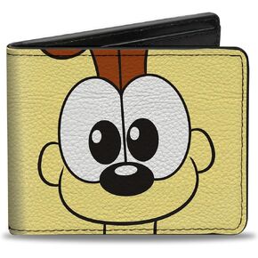 Buckle-Down Nickelodeon Wallet, Bifold, Garfield Odie Face Character Close Up Yellow, Vegan Leather