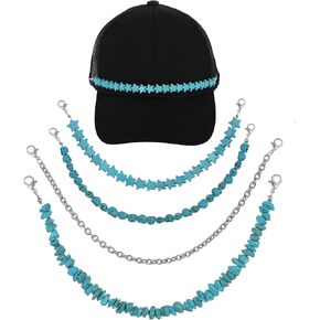 4 Pcs Trucker Hat Chains Bill Decoration Trucket Hat Charms DIY Metal Chains for Mesh Baseball Cap Accessories