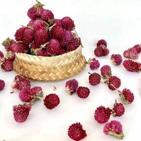 2.5oz Over 1700 Flower Heads Dried Flowers Gomphrena globosa Flower, Natural Globe Amaranth Flower Wholesale Best for Flower DIY, Sachets, Wedding Party Decoration, Potpourri, All Kinds of Crafts