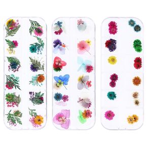 96PCS Dried Flowers Nail Art - Nail Art Accessories Kits, Lovely Natural Flower Nail Art, Dried Flowers for Resin Molds, Dry Flowers for Nails, YWLI