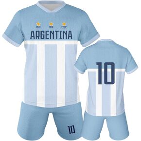 Soccer Jersey Kit Kids #7#10 National Team Boys Soccer Jersey/Shorts Football Shirt Set Girls Gift for Soccer Fans