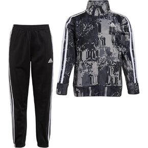 adidas Boys' Little Tricot Jacket & Pant Clothing Set, Black Camouflage Printed, 8 AG6416Y in Saudi Arabia