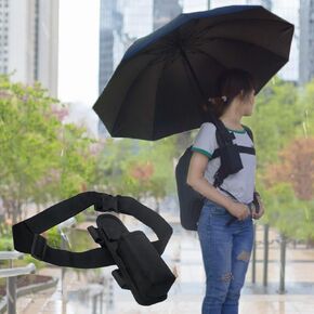 Hands-Free Umbrella Holder Strap for Backpack Use, Wearable Umbrella Support Mount, Fits for Most Folding Umbrella