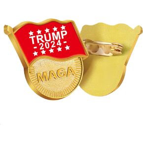 Trump Pin 2024 MAGA - Dispensing 1.7x1.2inch with America USA Flag Travel Brooch Pin Alloy Souvenir Pin for Hat Clothes US of Presidential Election -Red