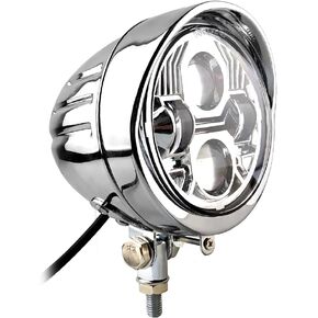 Motorcycle 4.5inches Headlight LED Assemblies Visor Trim Cover Metal Shell Bottom Mount Headlamp 4LED For HI/Low Beam Motorbike