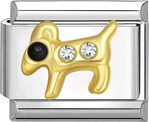 UNY JEWEL Zodiac Sign سحر إيطالي 9 مم رابط من الفولاذ المقاوم للصدأ - مينا زودياك تصميم وحدات سحر سوار الارتباط in Kuwait