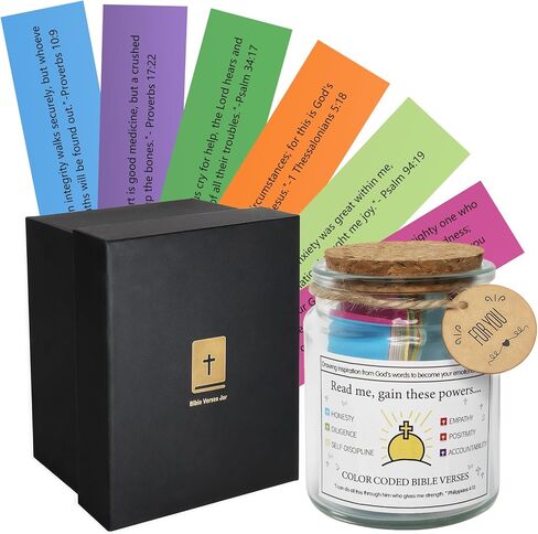 Bible Verse Jar, A Hope Jar Filled with Daily Inspirational Scripture f or Prayer and Character Development - A Faith-Based and Soul-Nourishing Gift for Christian Men and Women in Kuwait