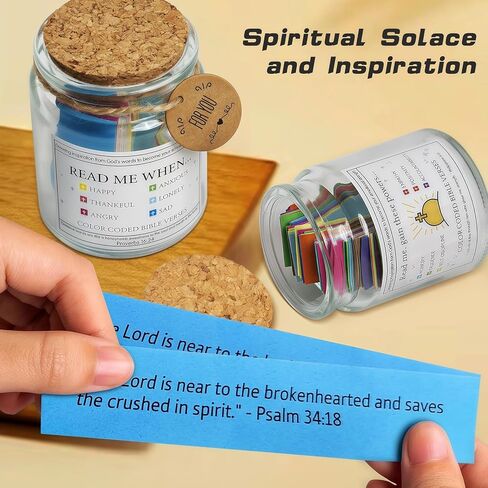 Bible Verse Jar, A Hope Jar Filled with Daily Inspirational Scripture f or Prayer and Character Development - A Faith-Based and Soul-Nourishing Gift for Christian Men and Women in Kuwait