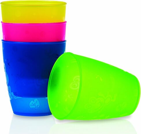 Nuby Plastic Fun Drinking Tumblers, Colors May Vary, 10 Oz, 4 Count in Saudi Arabia