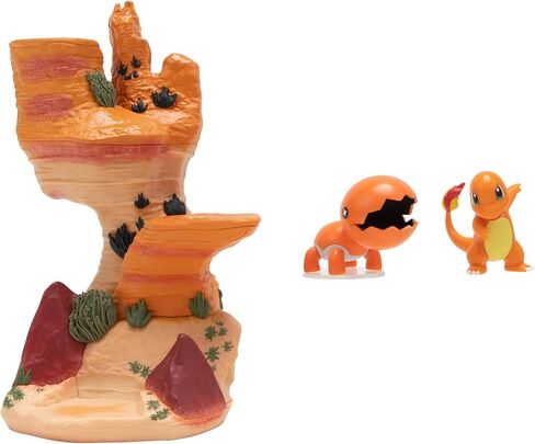 بيئة كهف جبلية مختارة من نوع بوكيمون دراجون - مجموعة عرض متعددة المستويات مع شخصيات معركة Tyrunt وZubat مقاس 2 بوصة in Kuwait